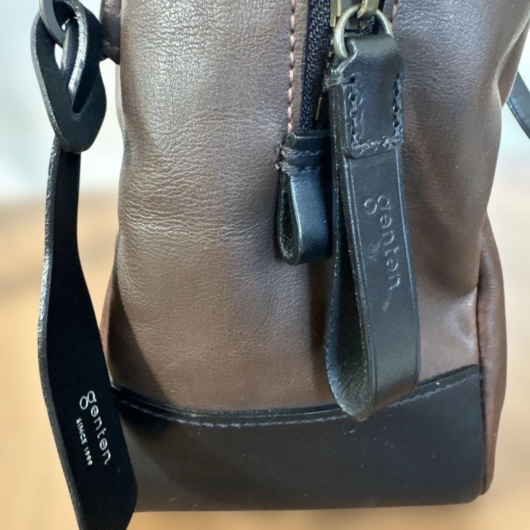 genten レザーボストンバッグ