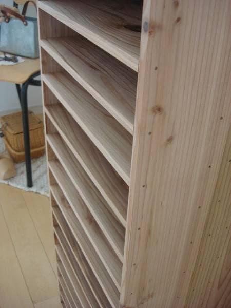 ★送料無料★サイズ変更可能★B4木製14段書類棚②/無垢材☆収納オーダー可能