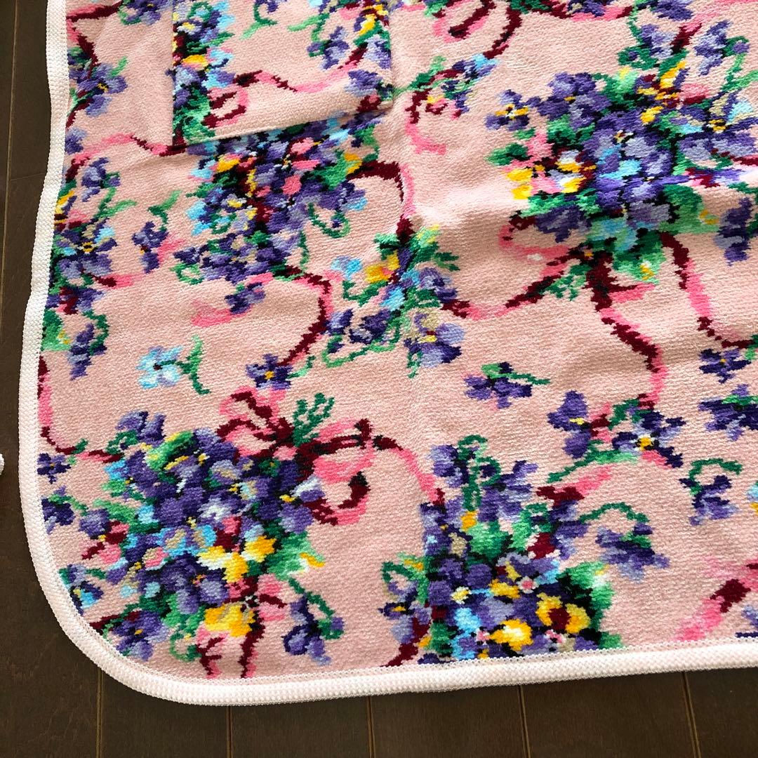 未使用　レイクアルスター　スミレ　ワイドドレスエプロン　シェニール織　ピンク