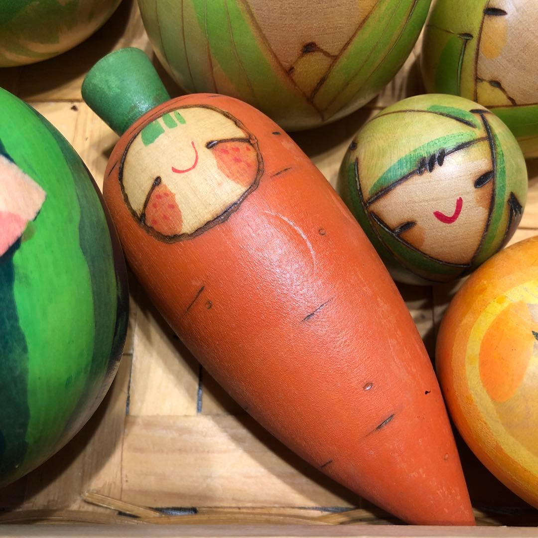 ひろえこけし 創作こけし 野菜 果物 14個