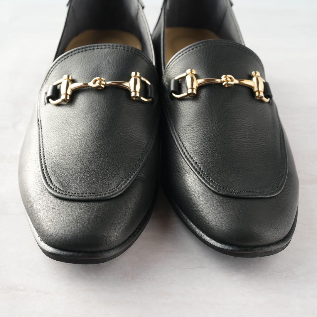 ルタロン ローファー 黒 ブラック レザービットバブーシュ 23.5