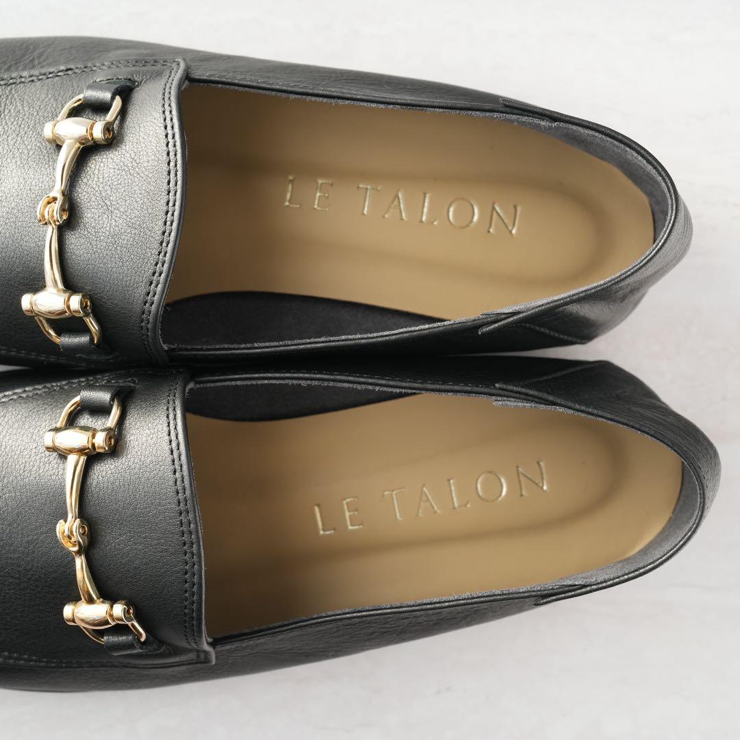 ルタロン ローファー 黒 ブラック レザービットバブーシュ 23.5