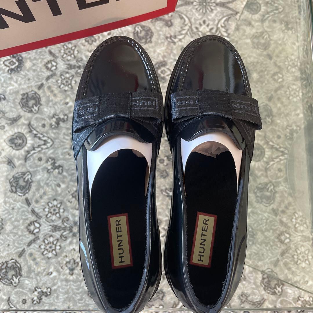 HUNTER リボンローファー　レインシューズ