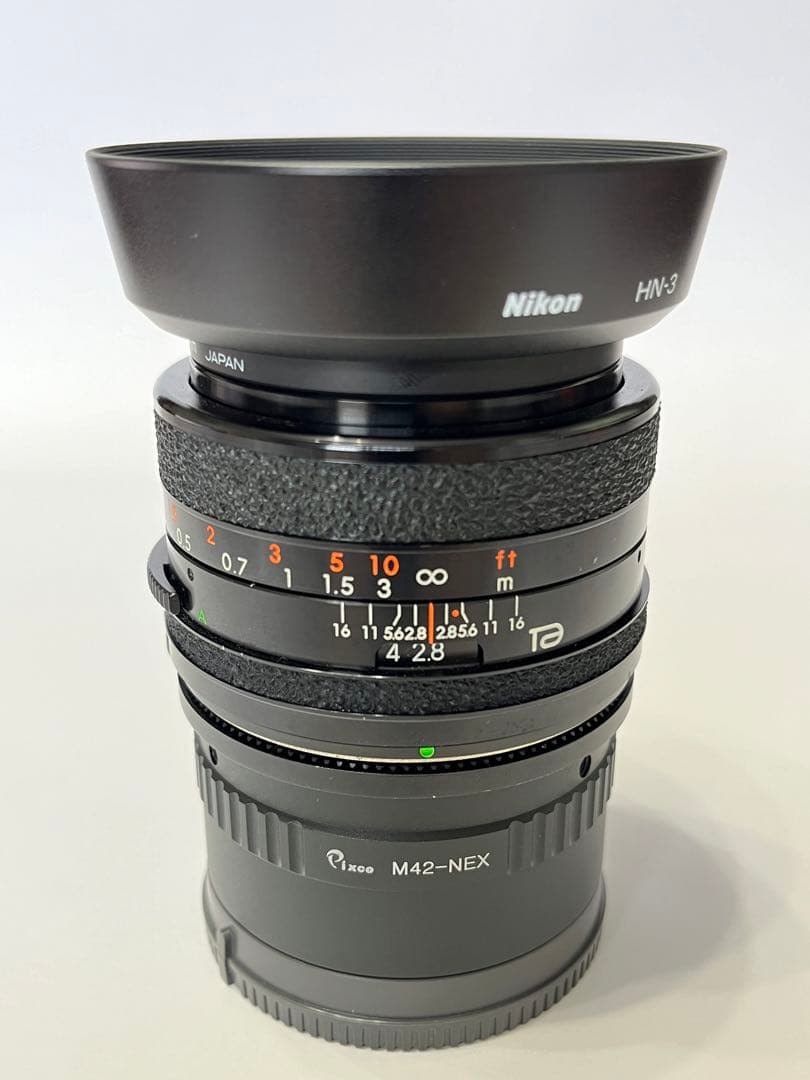 sonyEレンズ　銘品TAMRON28mm F2.8 BBARNikonフード付