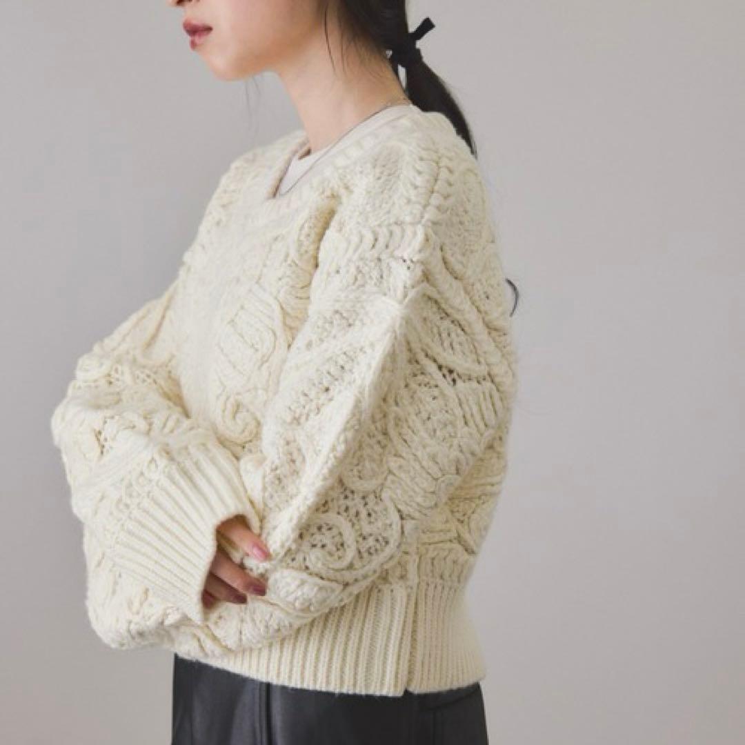 アダムエロペ コードレースパターンニットカーディガン