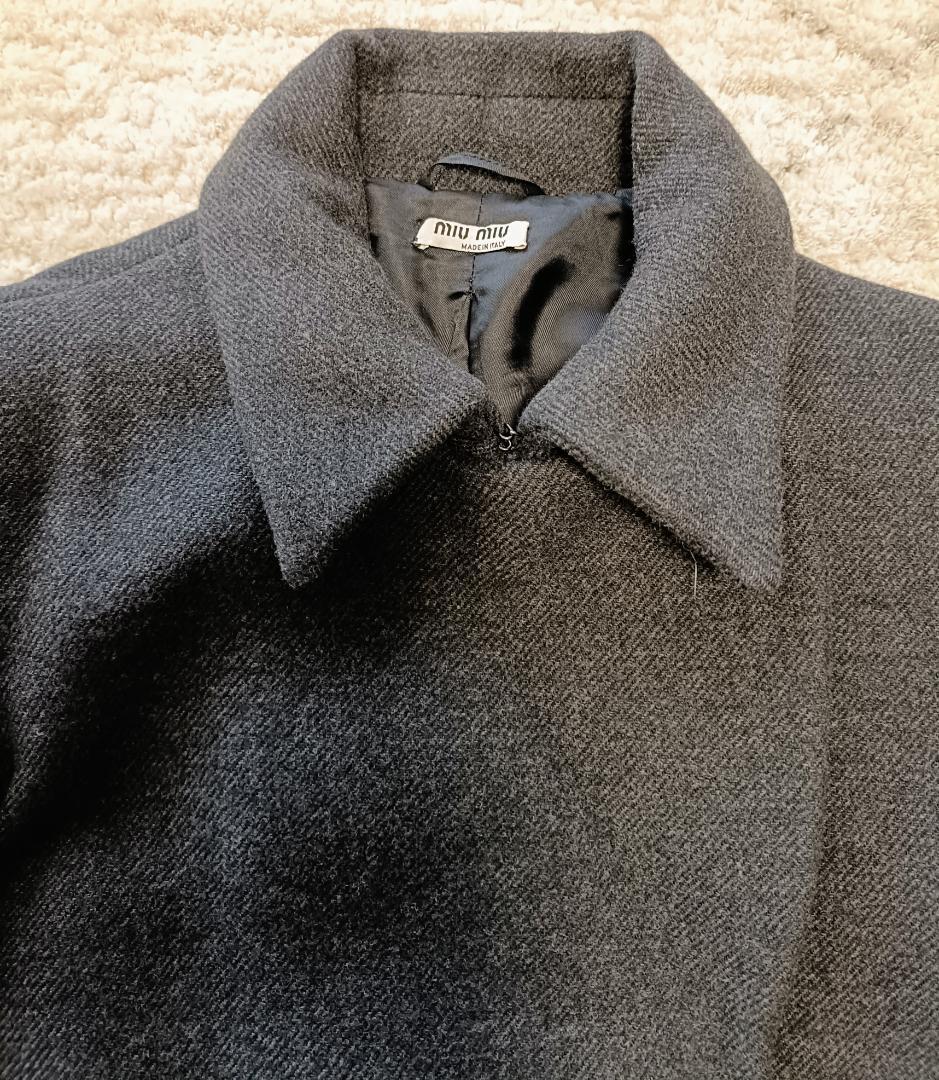 miu miu ダークグレー Pコート ピーコート