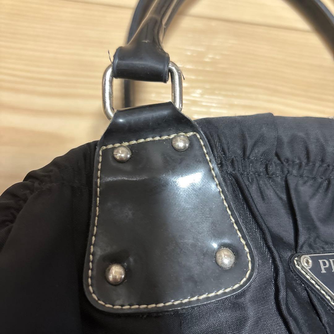 PRADA ブラック バッグ ギャザー入り