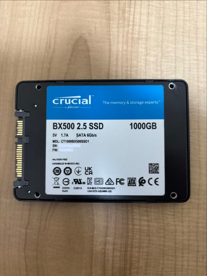 内蔵型SSD crucial BX500 2.5 SSD 1000GB 1TB