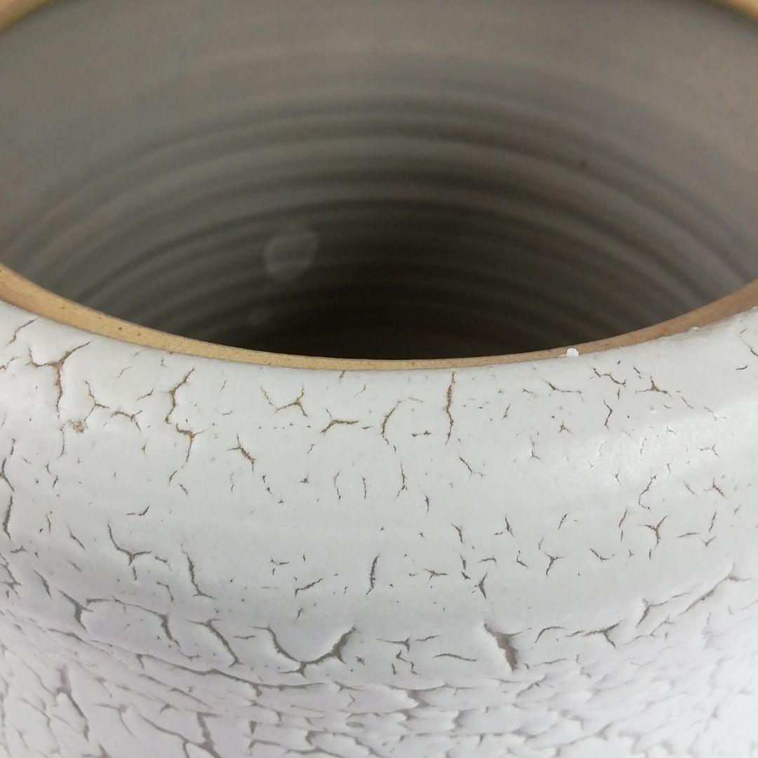 Ｔ８１８　水指　『罅釉』『東原窯　羽柴良一 作』　共箱　茶道具