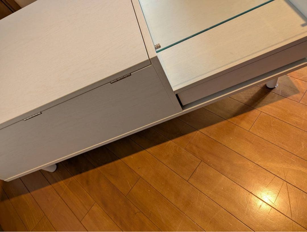 ■送料込■LOWYA ドレッサー ローテーブル ホワイト 鏡 化粧台 センター