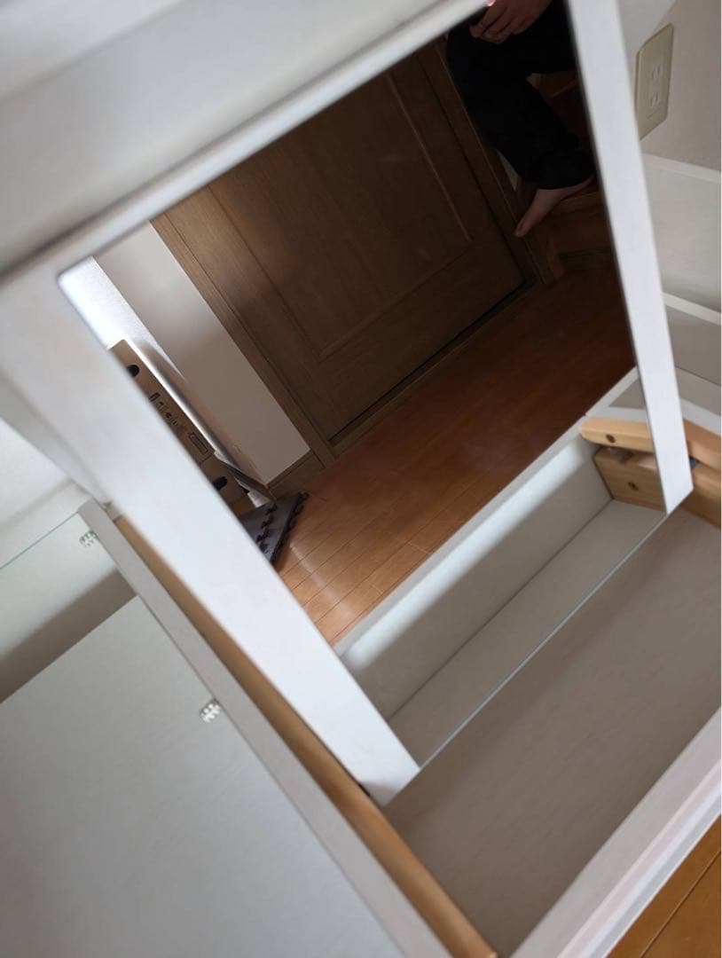 ■送料込■LOWYA ドレッサー ローテーブル ホワイト 鏡 化粧台 センター