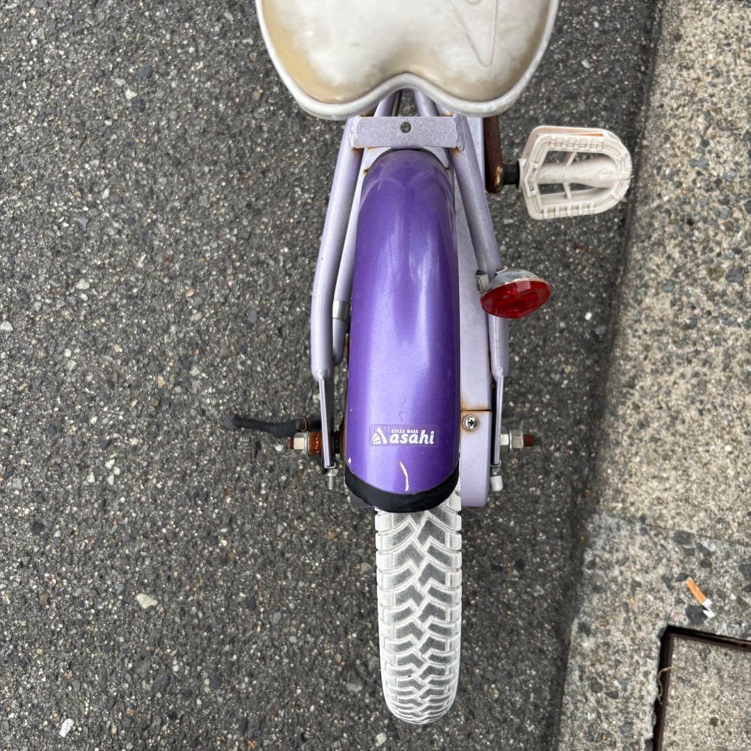 16インチ 自転車 女の子　子供用　DUALLY 紫　パープル