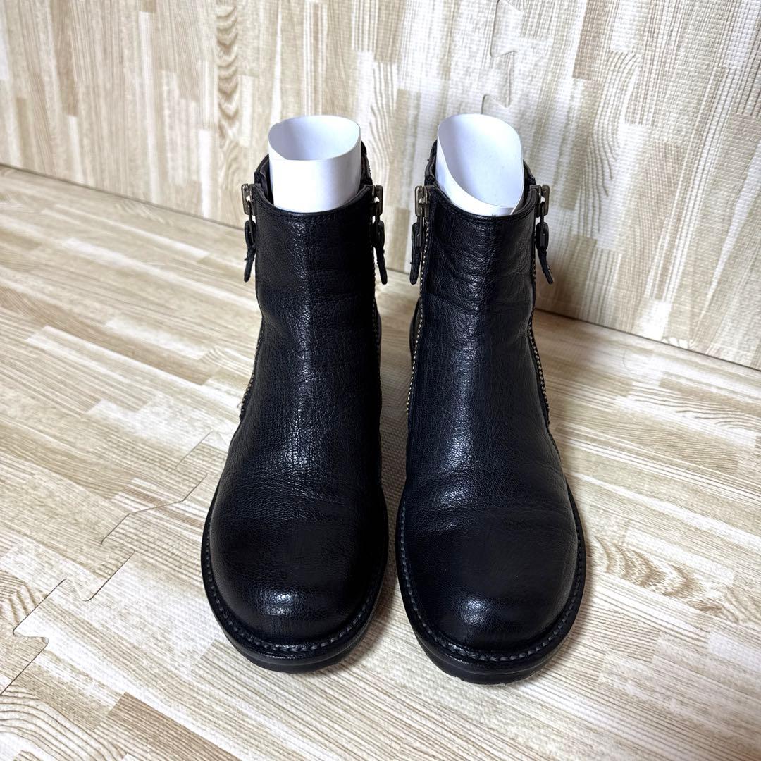 【極美品】SAYAサヤ レザーサイドジップショートブーツ 黒 牛革　23cm