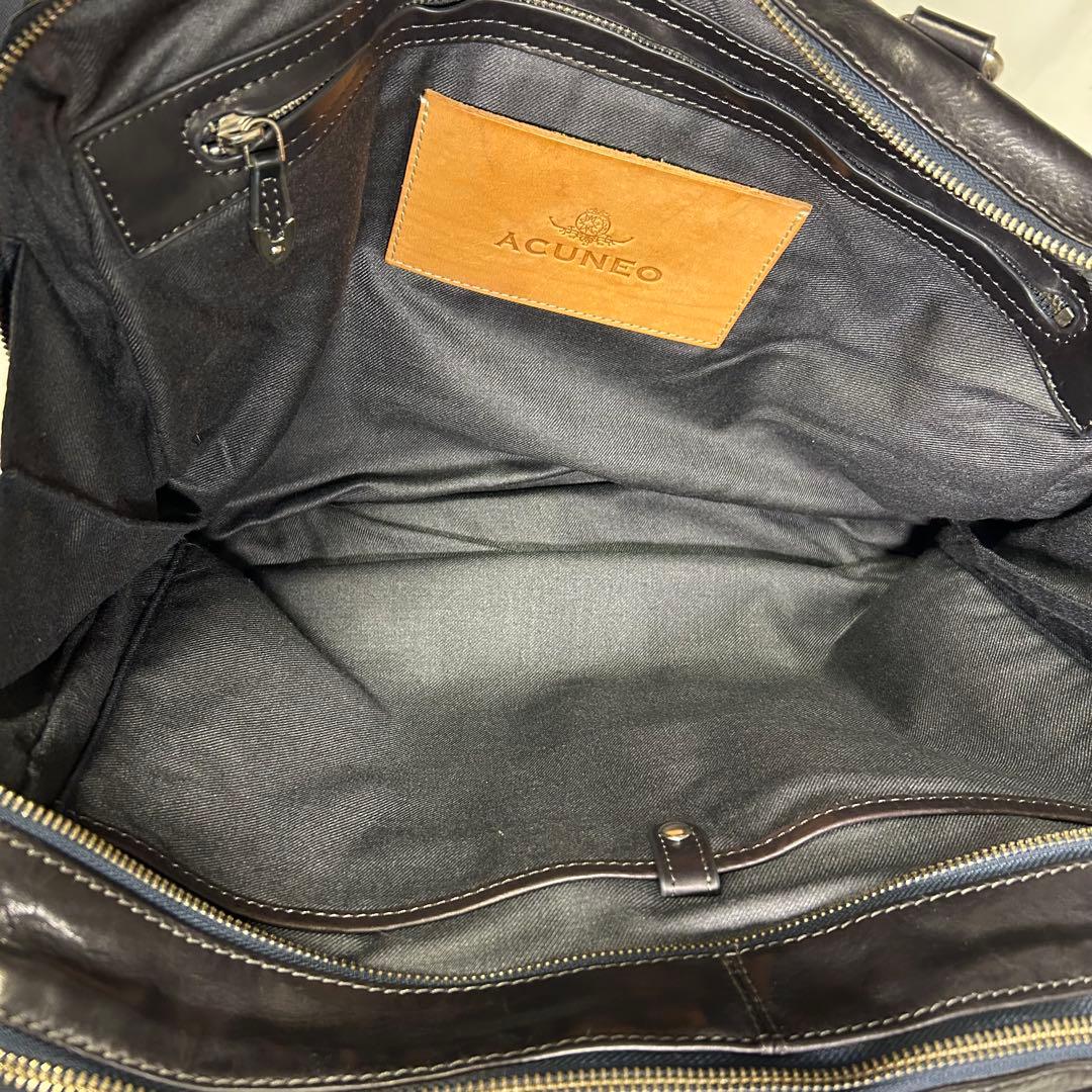 【希少】ACUNEO アクネオ ビジネスバッグ 2層式 2wayオールレザー 黒