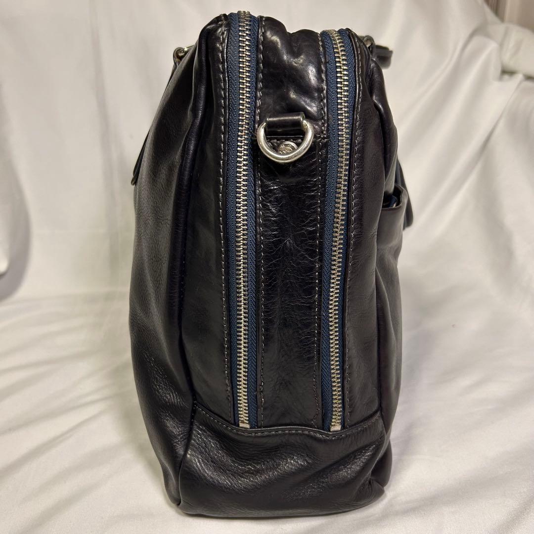 【希少】ACUNEO アクネオ ビジネスバッグ 2層式 2wayオールレザー 黒