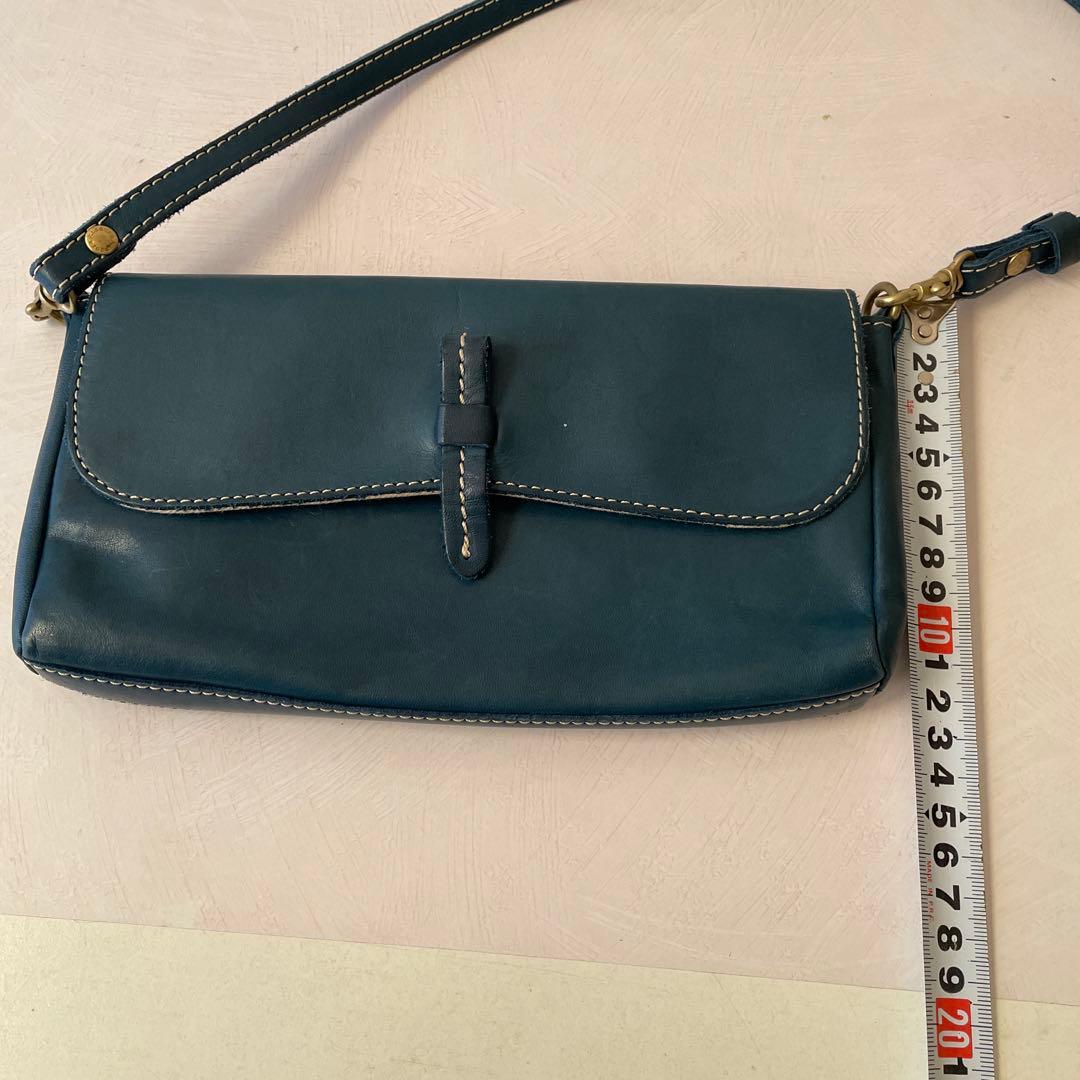 【値下げしました】キソラ⭐︎ネイビー レザー ショルダーバッグ