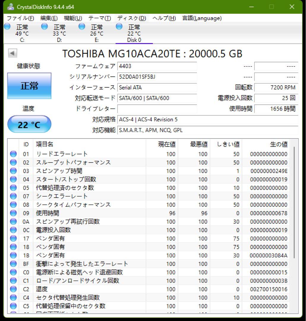 東芝 サーバー NAS用3.5インチ 20TB HDD MG10ACA20TE
