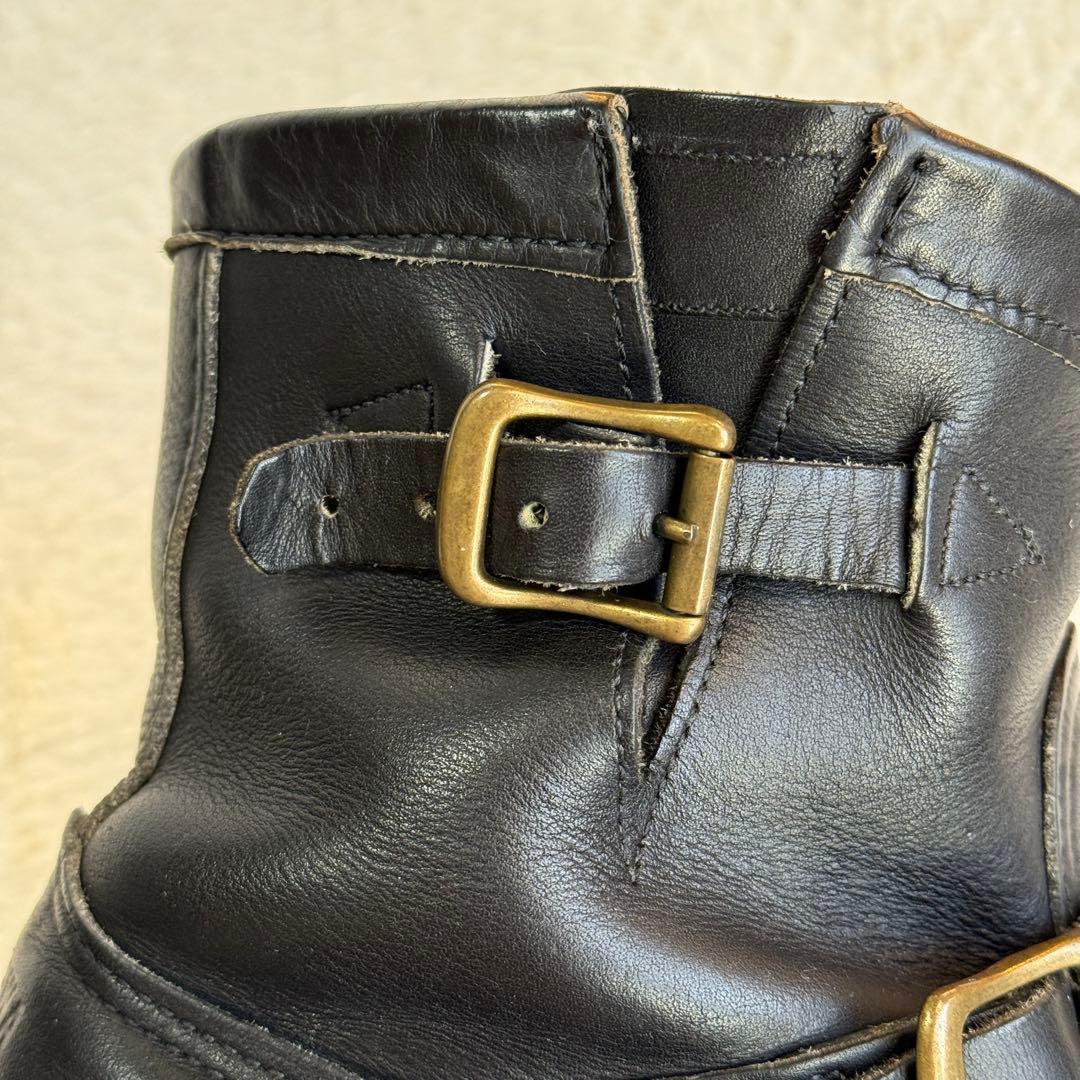 【Chippewa 白タグ】ショートエンジニアブーツ 黒 10E 28cm