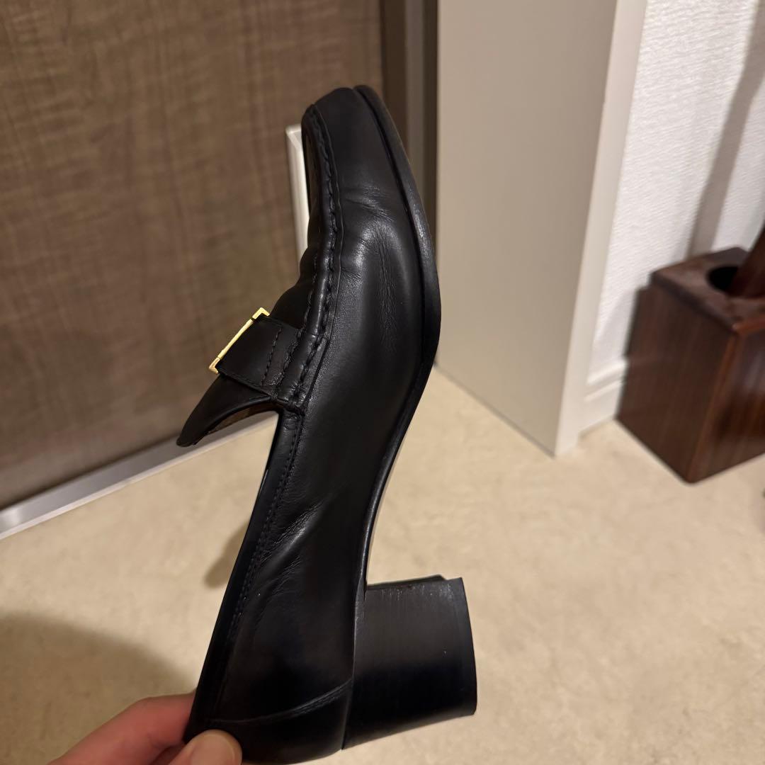 【24cm】HERMES 黒ローファー コンスタンス エルメス 37 1/2