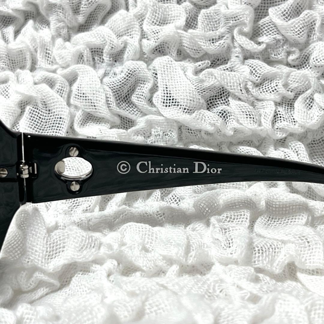 希少✨ラインストーン　Dior ブラック ラウンド型 サングラス　クロコ