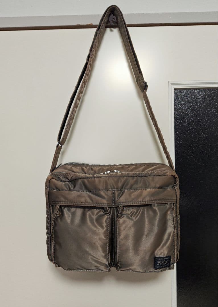 希少 廃盤 PORTER タンカー ショルダーバッグ 2層 グレー 玉虫色 茶