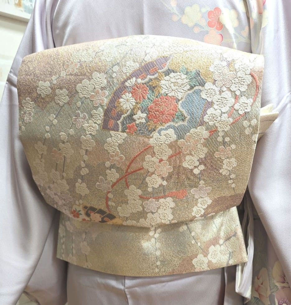 ライトパープル訪問着と袋帯・帯揚げ帯締めの4点フルセット