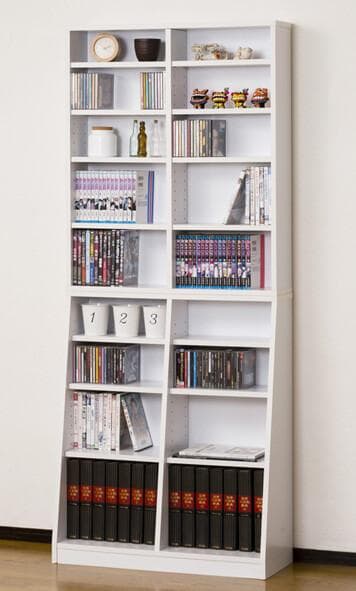 大容量　ホームシェルフ　W75　本棚　稼働棚　ＣＤ　ＤＶＤ　収納棚