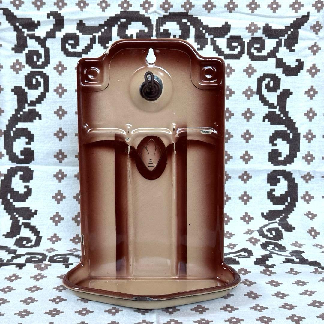 ドイツ　ヴィンテージ　ホーロー　オニオンラック　カップホルダー　アンティーク