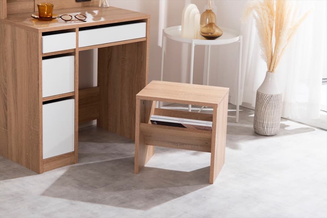 【送料無料】Elena ドレッサーセット スツール 椅子 コンセント付き