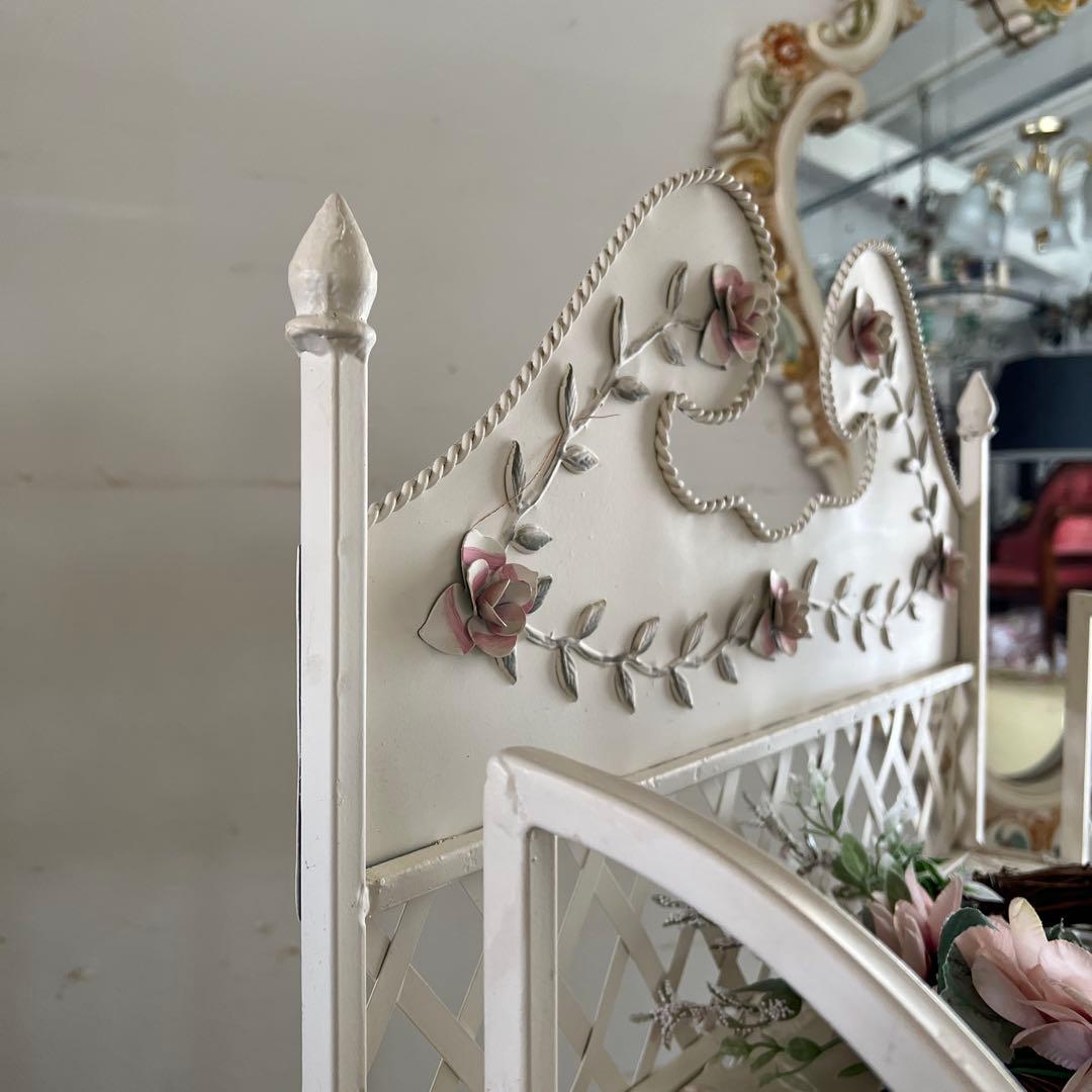 k502r122 ローズガーデン ホワイトアイアンの4段ガーデンラック 折り畳み