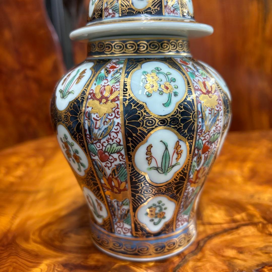 古伊万里更紗　沈香壺　有田焼