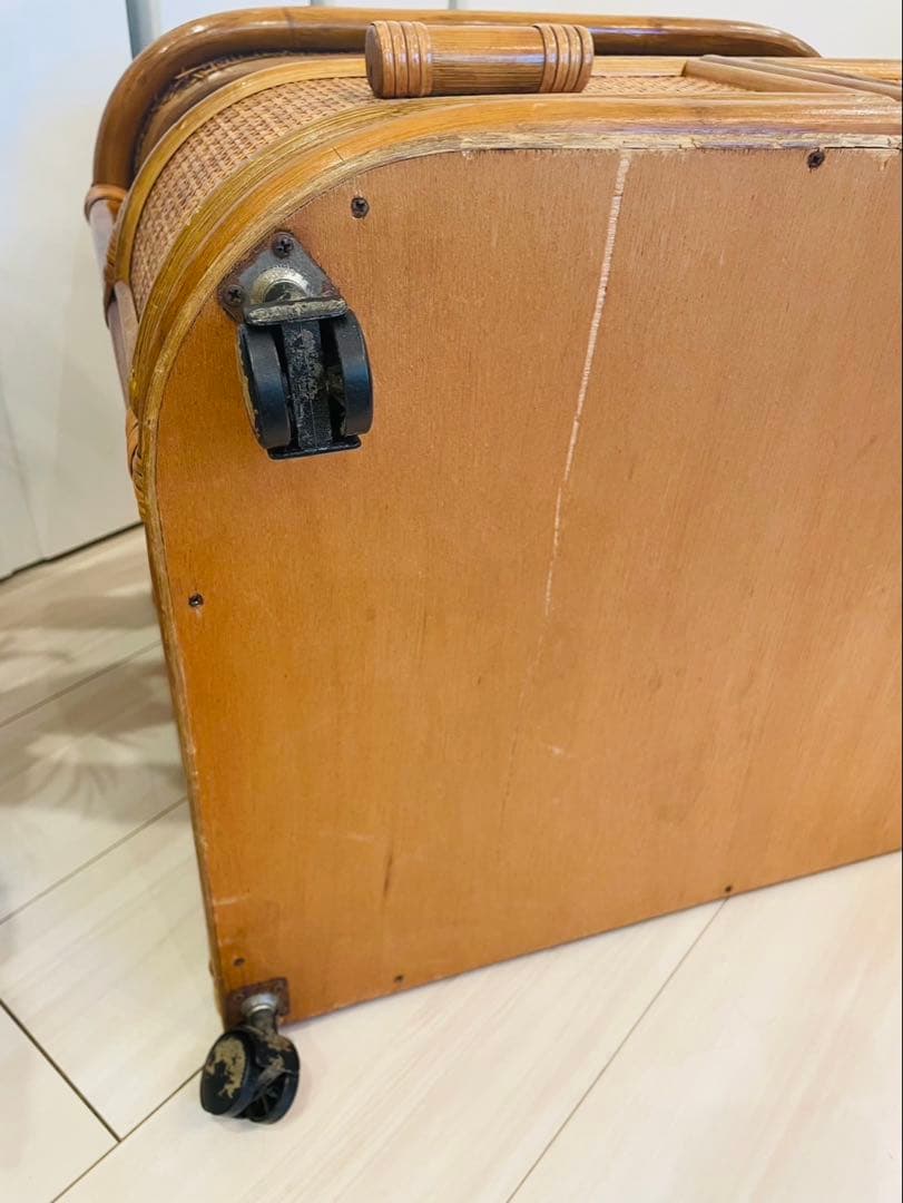 ヴィンテージ ラタン テレビラック 籐家具 収納 昭和レトロ