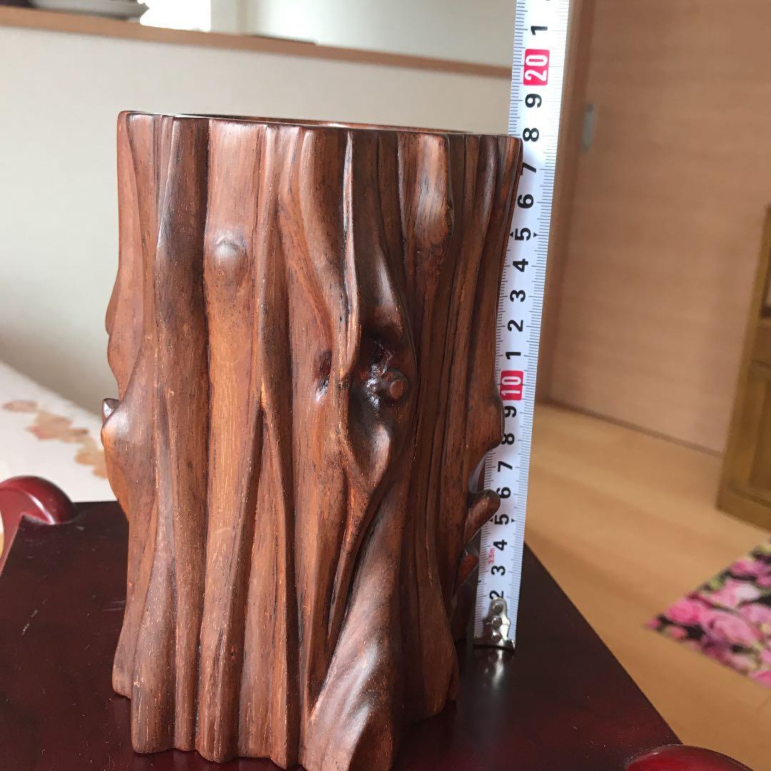 中国古玩　天然木　 唐木瘤木　花梨　黄花梨　筆筒　古物