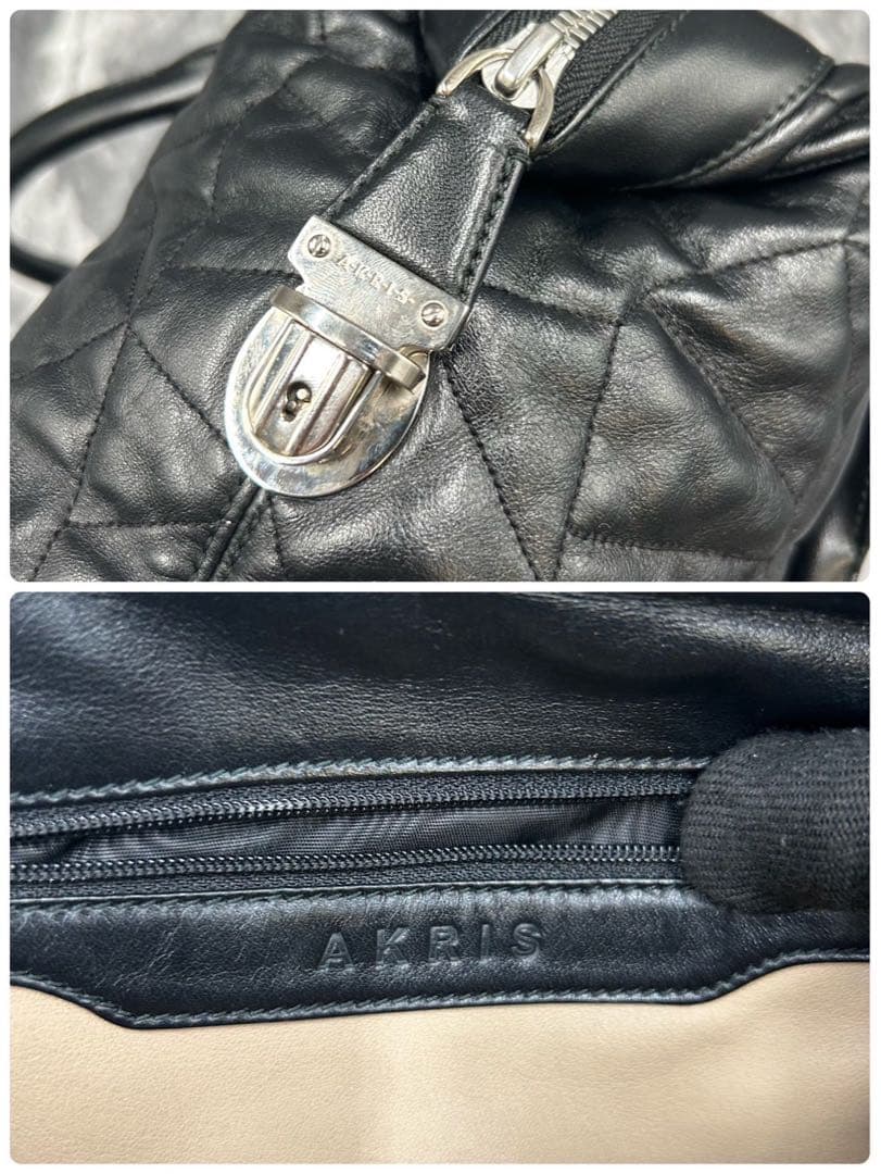 希望額変更中✨ AKRIS アクリス　ミニボストンバッグ　キルティング