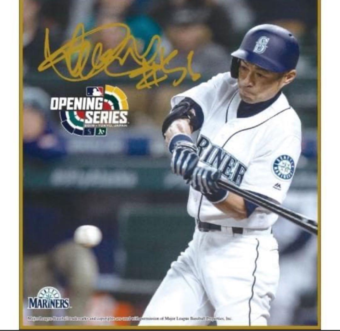 新品未開封 2019 MLB開幕戦記念 イチロー限定商品 フォトサイン色紙 4枚