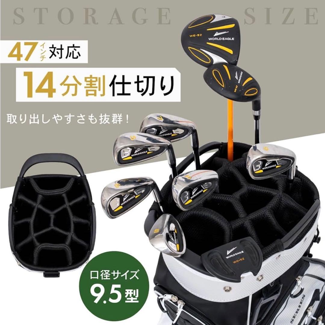 PYKES PEAK キャディバッグ 軽量 2.4kg 14分割 ゴルフバッグ