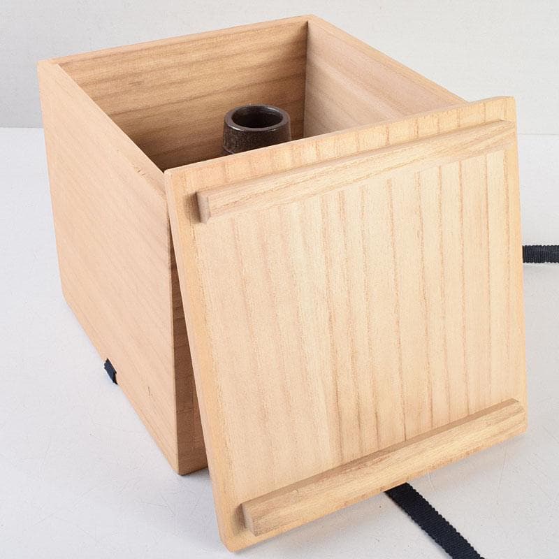 南部鉄器　御釜師　鈴木盛久作　波紋花器　重さ約1015g　共箱　M　R9373