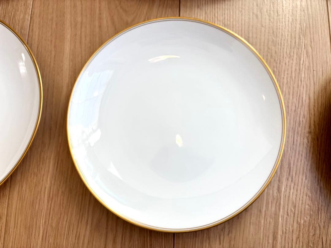 大倉陶園　ゴールドライン（クープシェープ）　19cmデザート皿　6枚セット