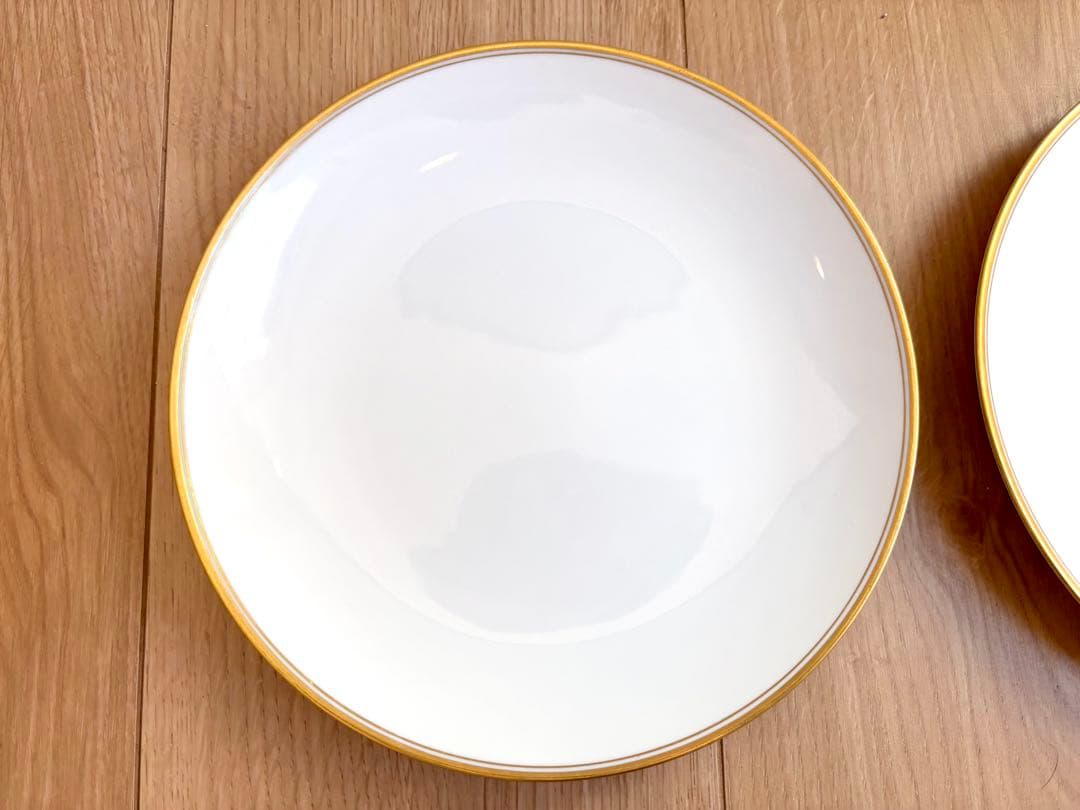 大倉陶園　ゴールドライン（クープシェープ）　19cmデザート皿　6枚セット