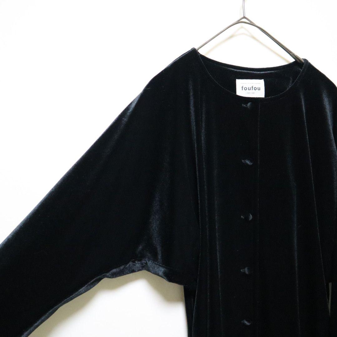 foufou ベロアボタンブラウス