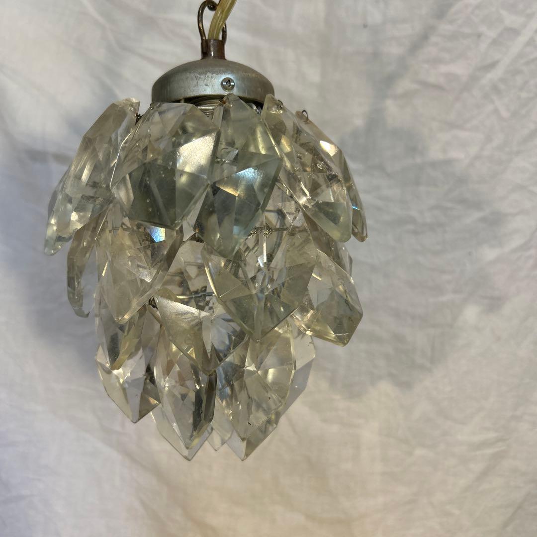 希少　ビィンテージ　ヒマラヤランプ　ガラスパーツ　照明　氷河　気泡　電球付