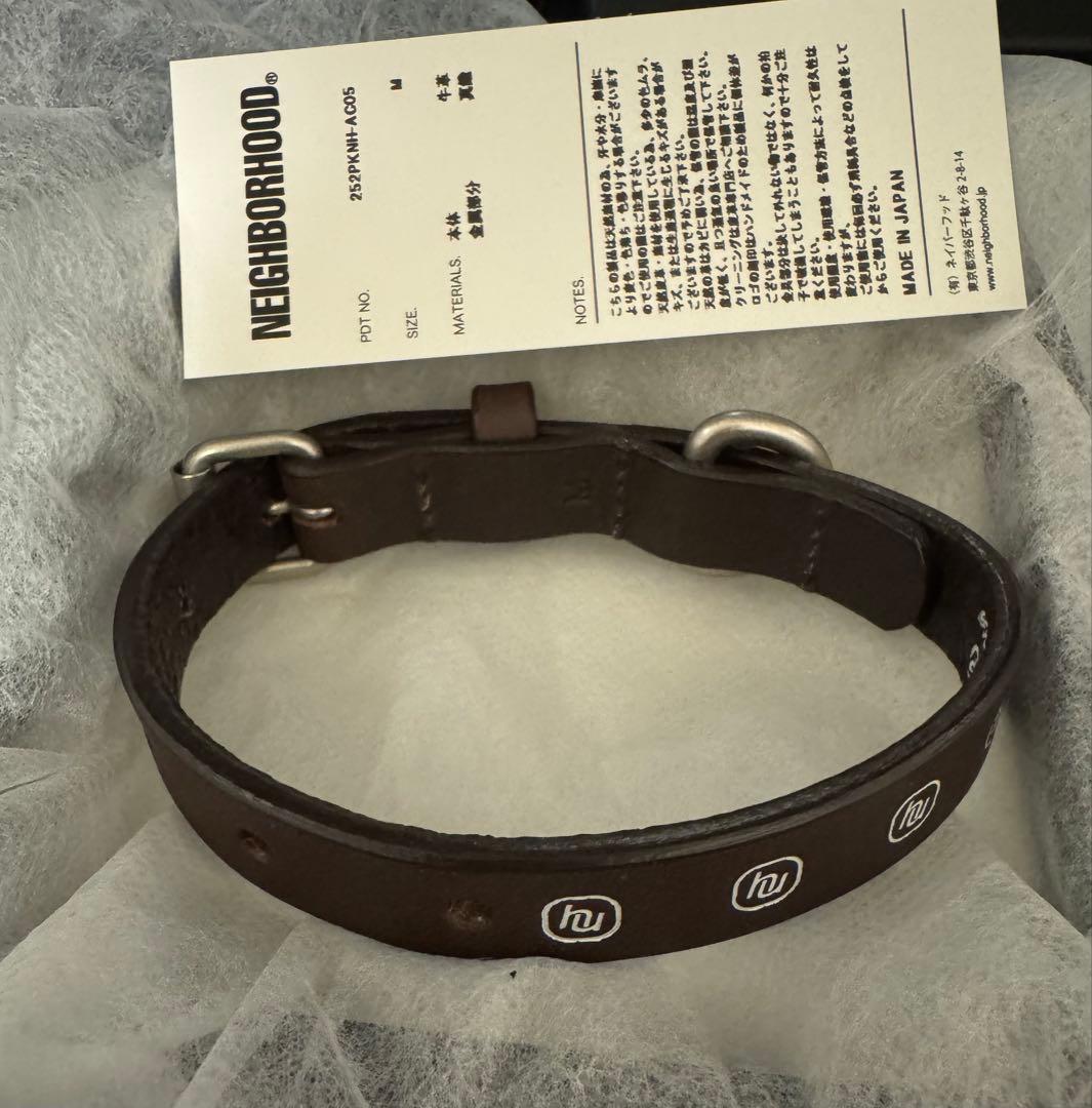 NEIGHBORHOOD ダークブラウン レザー首輪　M今期新作