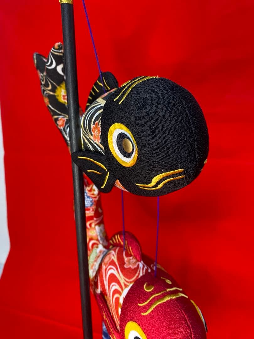 吊るし鯉のぼり　室内用　金彩縮緬