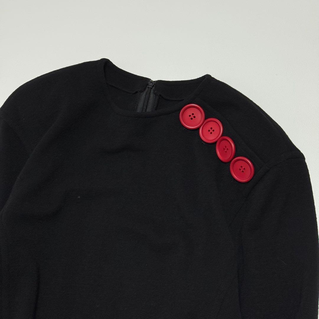 クリスチャンディオール　ウール　ニットワンピース　バイカラー　チュニック