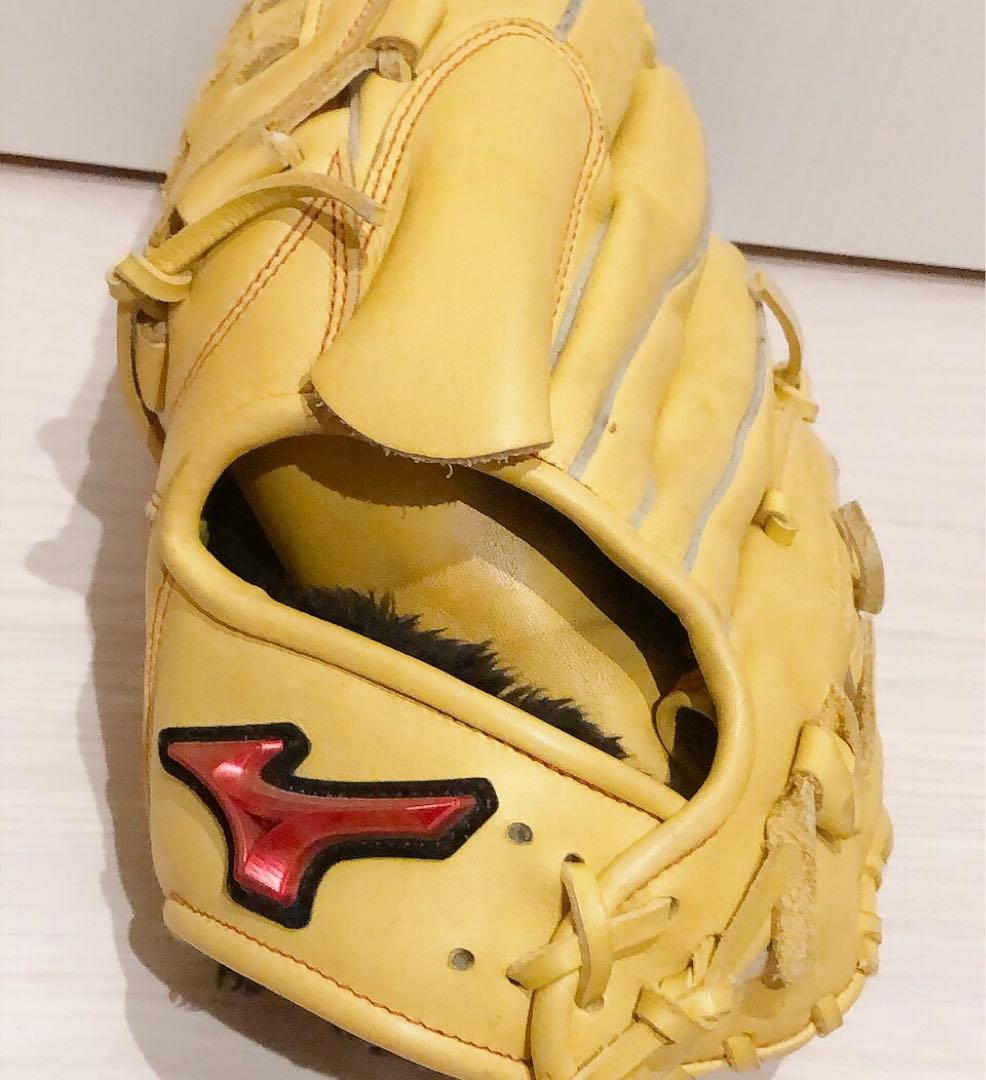 【美品・左投げ用】ミズノ 軟式グローブ WILL DRIVE RED イエロー