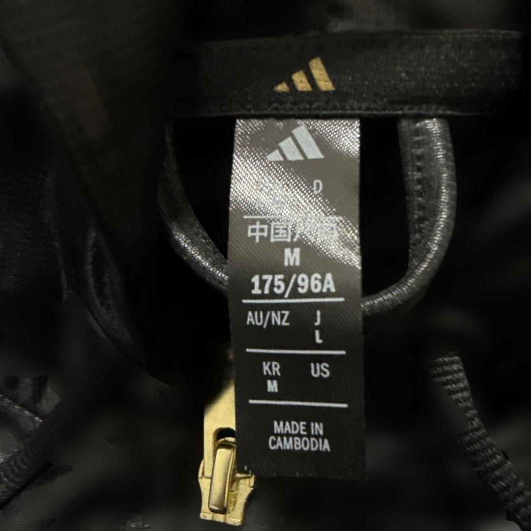 adidas フード付き コーティング ジャケット ジャージ 上下セットブラック