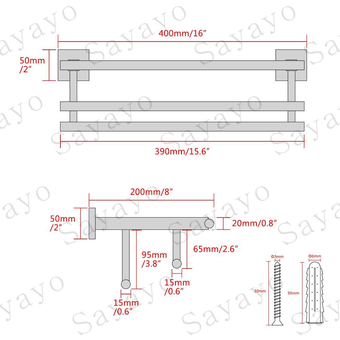2層 マットブラック 耐腐食ダブルタオルラック ステンレス