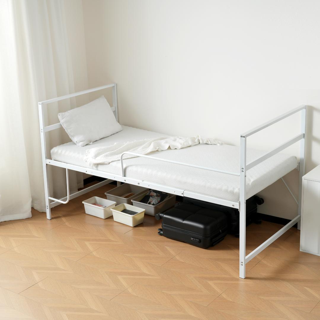 ロフトベッド パイプベッド シングル システムベッド ロータイプWhite