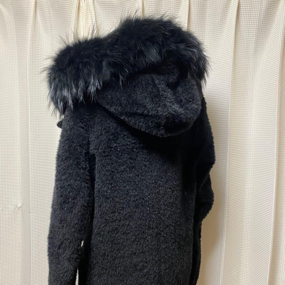 ルグランブルー ファー ダッフル コート 黒 メンズ１