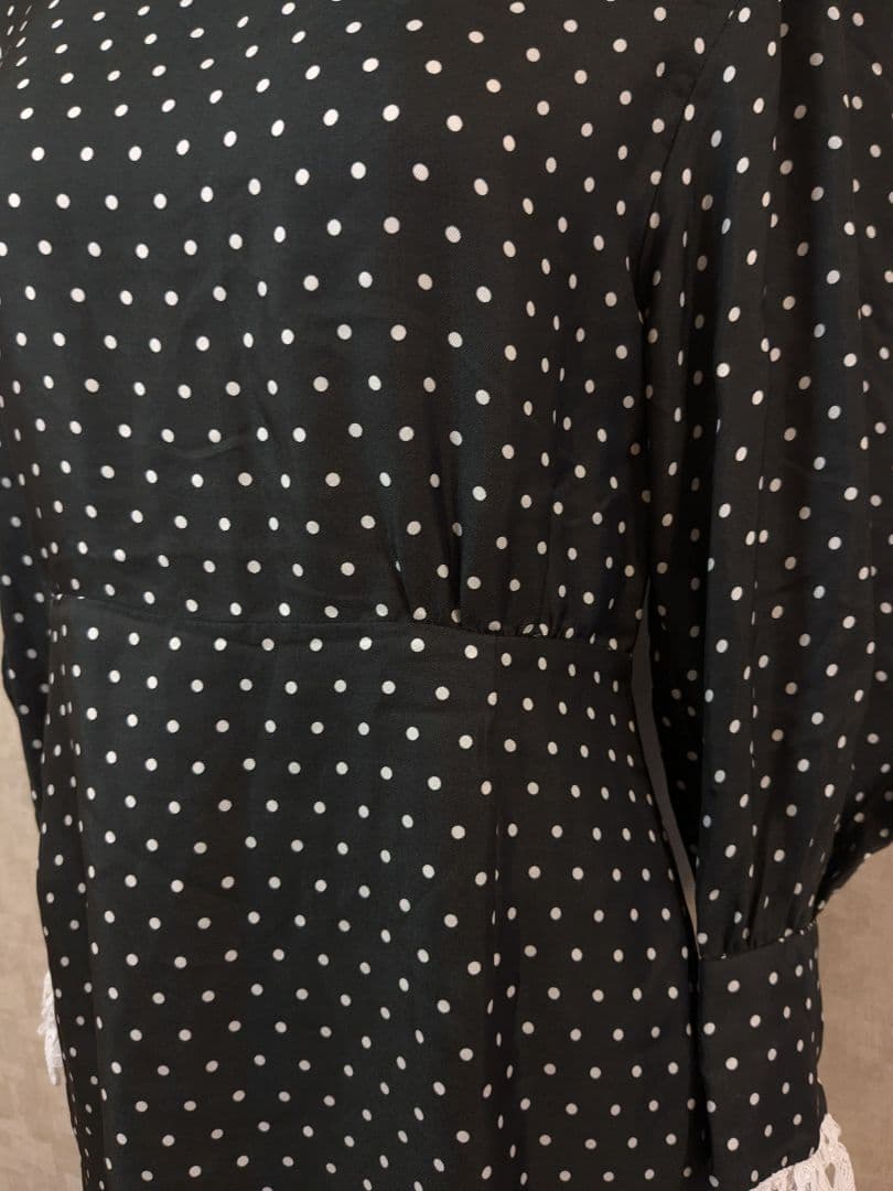 SANDRO　ドットミニワンピース　レース　ブラック　36　サンドロ